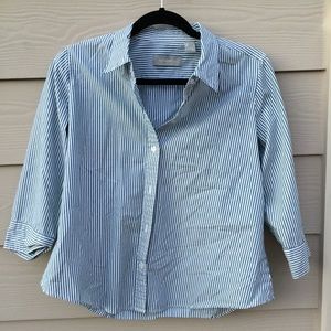 Liz Claiborne Blue pinstriped Shirts 3/4 sleeve PL